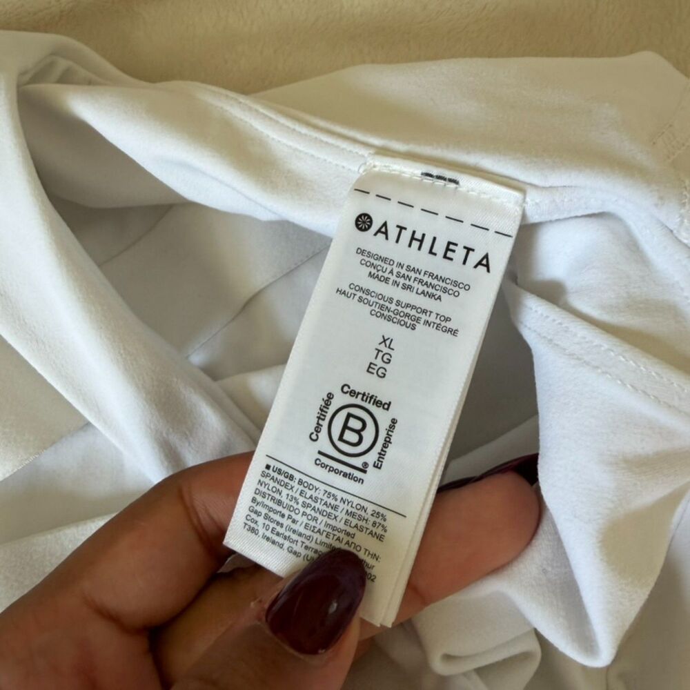 Athleta Built-In Bra Racerback Tank Top Size XL White - Picture 4 of 7